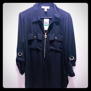 Michael Michael Kors Zip Up Blouse Brand NWT